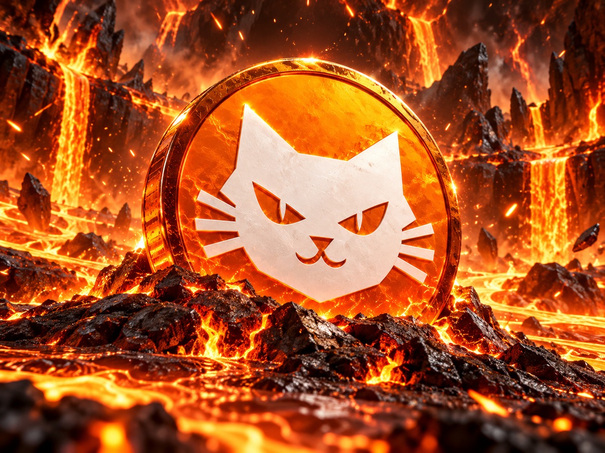 Molten Core — the cat coin among lava and cracked rock